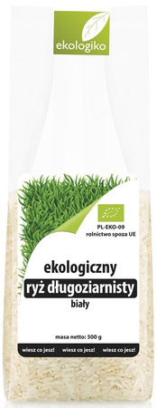 Riso bianco a chicco lungo Biologico 500 g – Ekologiko