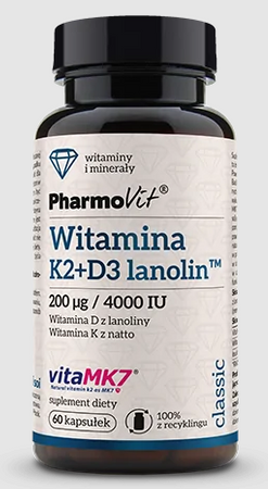 Vitamina K2 + D3 senza glutine integratore alimentare 60 capsule – Pharmovit