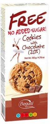 Biscotti con 20% di cioccolato senza zucchero 135 g – Bogutti