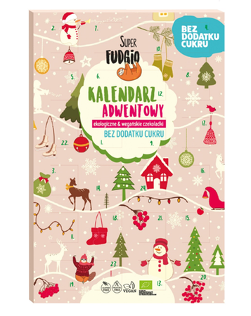 Calendario dell'Avvento, Cioccolatini al Cocco Biologici, Senza Zuccheri Aggiunti, Senza Glutine 100 g Me Gusto - Super Fudgio