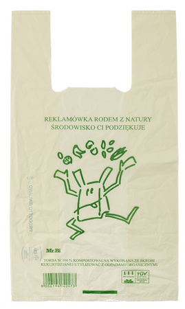 Sacchetto in amido di mais compostabile e biodegradabile 1 pz (50 cm x 27 cm) - biodegradabile