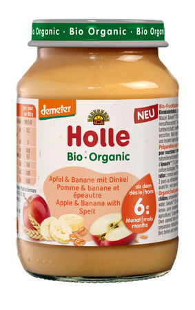 Mela-Banana con Farro senza zuccheri aggiunti Bio 190 g – Holle