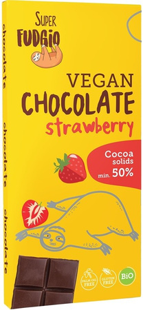 Cioccolato Vegano Biologico alla fragola 80 g – Super Fudgio
