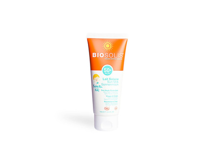 Latte solare per neonati e bambini SPF 50+ biologico 100 ml – Biosolis