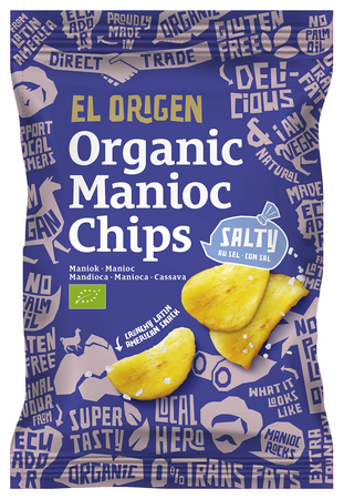 Chips di manioca salate biologiche senza glutine 60 g – El Origen