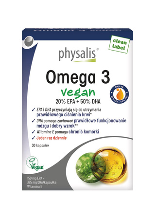 Omega-3 vegan integratore alimentare 30 capsule – Physalis