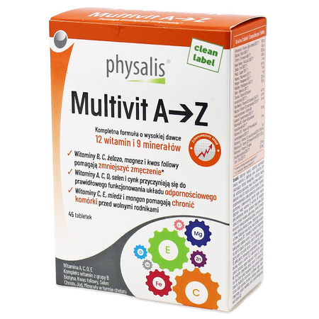 Integratore alimentare Multivit A - Z formula completa 45 compresse - Physalis
