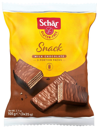 SET 12 x Wafer snack ricoperti di cioccolato senza glutine 105 g