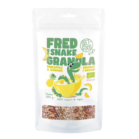 Granola biologica con ananas e banana 200 g (Fred the snake) – Diet-Food