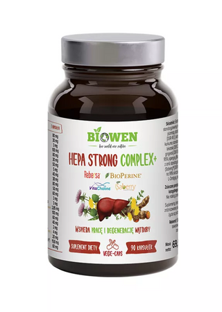 Capsule per la funzionalità epatica Hepa Strong Complex+, integratore alimentare, 90 capsule - Biowen - Hempking