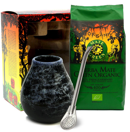 Set di yerba mate bio 400 g, matero, bombilla
