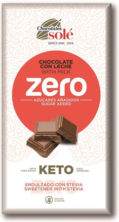 Cioccolato al latte senza zuccheri aggiunti con stevia 100 g – Chocolates Sole