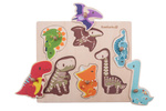 Puzzle in legno con pomelli Dinosauri, dai 24 mesi (29,5 x 25,5 x 1,8 cm) certificato FSC – Everearth
