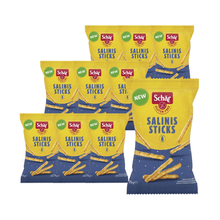 SET 10 x Bastoncini Salinis, senza glutine 75 g - Schar