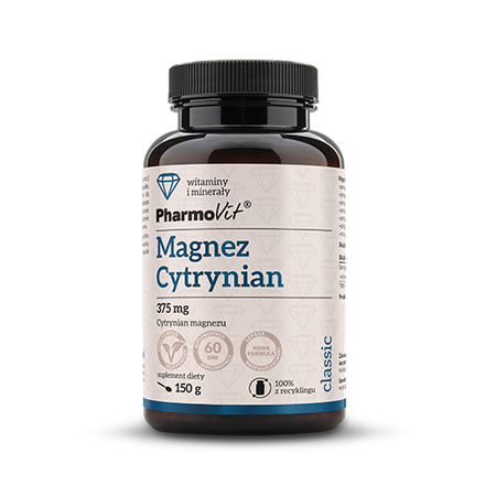 Integratore alimentare di magnesio citrato in polvere senza glutine 150 g - Pharmovit (classico)