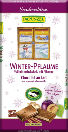 Cioccolato invernale al latte alle prugne BIO 80 g