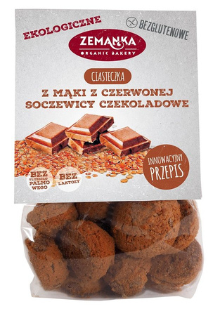 Biscotti al cioccolato senza glutine con farina di lenticchie rosse bio 100 g