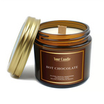 Candela profumata di soia Hot Chocolate con stoppino in legno 120ml - Your Candle