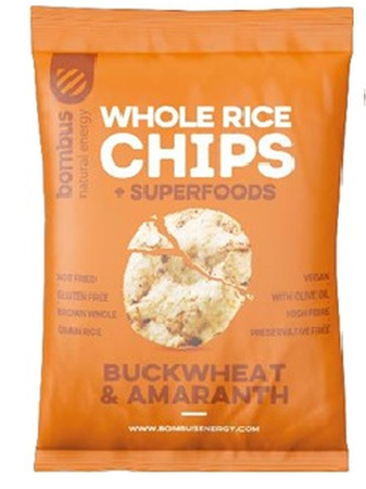 Chips di riso integrali con grano saraceno e amaranto senza glutine 60 g – Bombus
