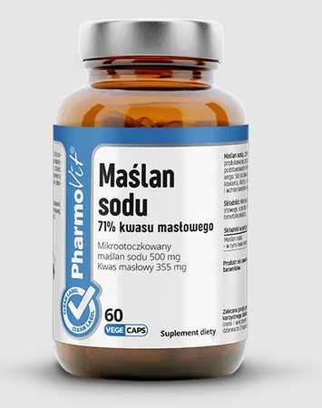 Integratore alimentare di butirrato di sodio senza glutine 60 capsule - Pharmovit (etichetta pulita)