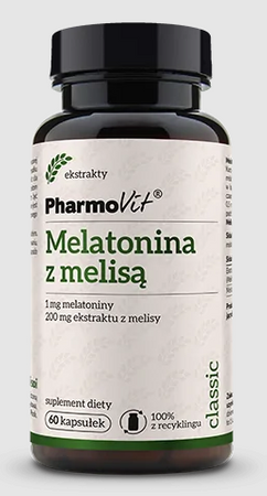 Integratore alimentare di melatonina con melissa 60 capsule - PHARMOVIT (Classico)