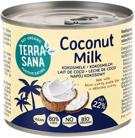 Latte di cocco - bevanda di cocco in scatola senza gomma di guar (22% di grassi) bio 200 ml