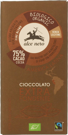 Cioccolato fondente Fairtrade senza glutine Biologico 100 g – Alce Nero