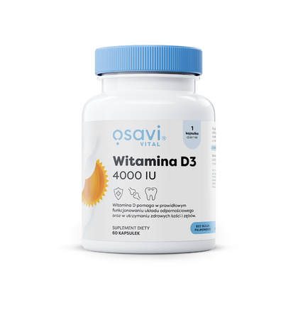 Vitamina D3 100 µg (4000 UI) integratore alimentare senza glutine 60 capsule - OSAVI