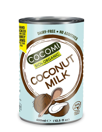 SET 12 x Latte di cocco - bevanda di cocco in scatola senza gomma di guar (17% di grassi) bio 400 ml