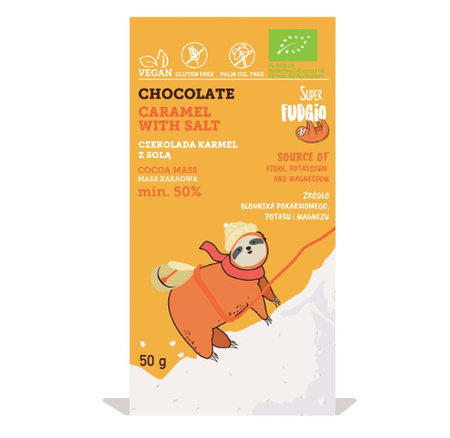 Cioccolato al caramello salato biologico 50 g – Super Fudgio