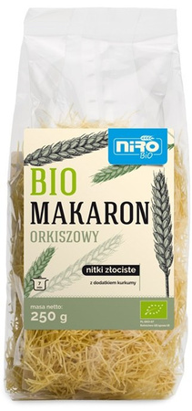 Pasta di farro alla curcuma, fili dorati Biologica 250 g – Niro