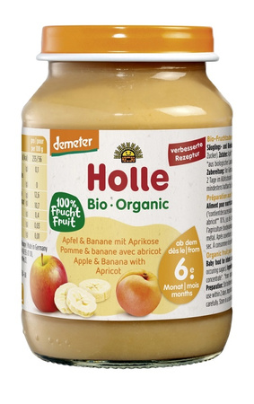Mela - banana - albicocca senza glutine da 6 mesi Demeter BIO 190 g (barattolo) - Holle