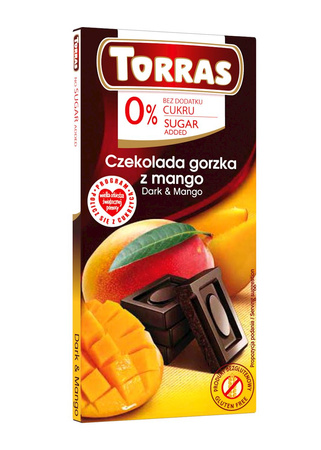 Czekolada gorzka z mango bez dodatku cukru Torras 75 g - Torras
