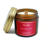 Candela di soia profumata con stoppino in legno rosa baccara 120ml - Your Candle