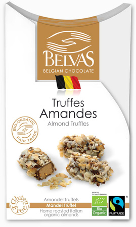 Tartufi di cioccolato belgi alle mandorre Fair Trade senza glutine Biologico 100 g – Belvas