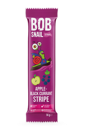 Snack Stripe mela e ribes nero senza zuccheri aggiunti senza glutine 14 g - Bob Snail – Eco-snack