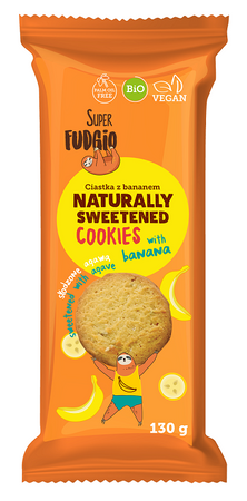 Biscotti al banana senza zucchero biologici 130 g – Super Fudgio