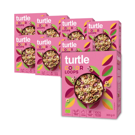 SET 8 x Dischi di cereali colorati senza glutine bio 300 g - turtle