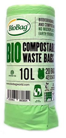 Sacchi per rifiuti organici e misti (compostabili e biodegradabili) 10 L 20 pezzi – Biobag