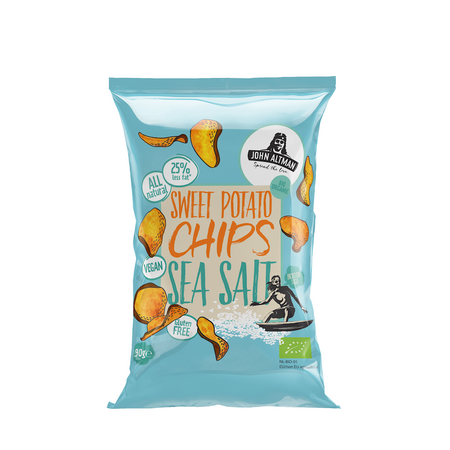 Chips di patate dolci con sale marino senza glutine biologiche 90 g – John Altman