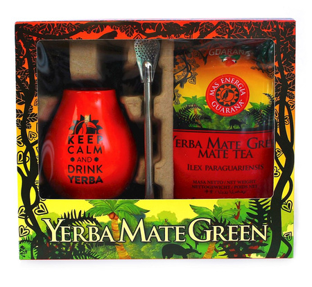 Set esclusivo (yerba mate mas energy guarana 400 g, materasso, bombilla) - Mate Green