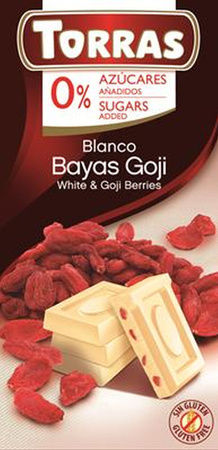 Cioccolato bianco con bacche di Goji 75 g – Torras