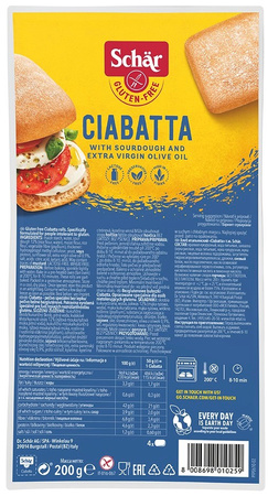 Rotoli di ciabatta senza glutine 200 g