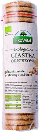 Biscotti integrali di farro al limone e zenzero biologici 250 g – Ekowital