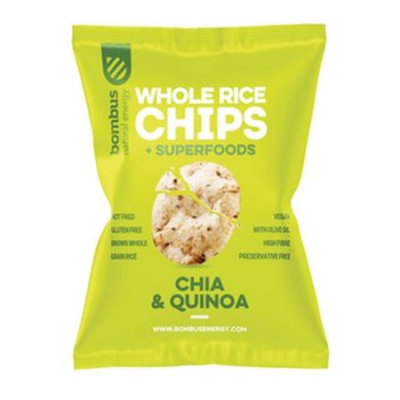 SET 24 x Patatine di riso integrali con chia e quinoa senza glutine 60 g - Bombus