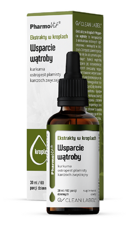 Estratti in gocce per il sostegno del fegato Integratore alimentare senza glutine 30 ml - Pharmovit