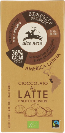 Cioccolato al latte del commercio equo e solidale con noci BIO 100 g