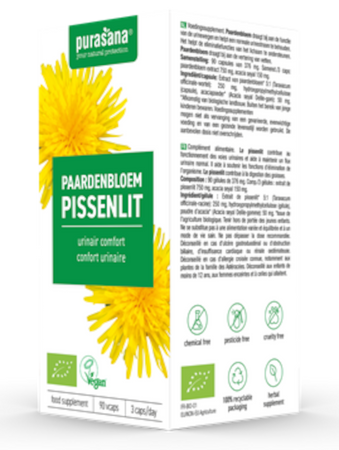 Estratto di tarassaco bio integratore alimentare (250 mg) 90 capsule - PURASANA