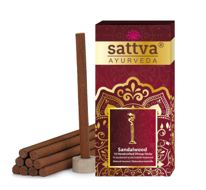 Bastoncini di incenso indiano al sandalo (10 pz.) 20 g - Sattva