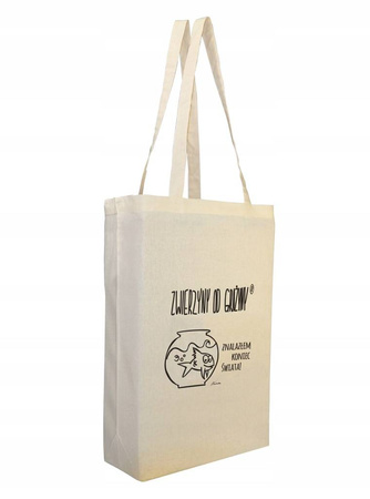 Borsa della spesa in cotone, ecologica, mix 1 pz. - animali da grazyna